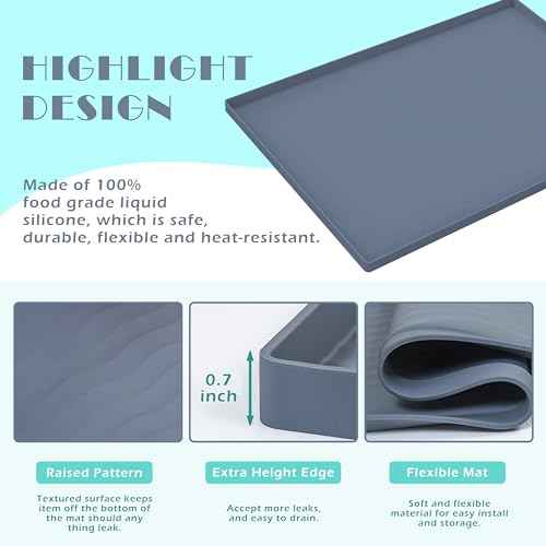 Waterproof Silicone Under Sink Mat 28'' x 19'' Shelf Liner for Kitchen and Bathroom