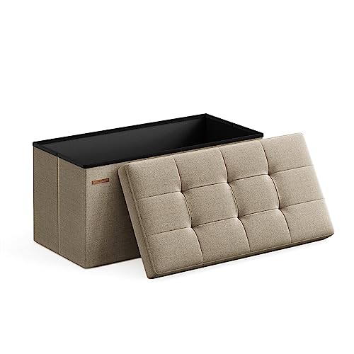 30 Inches Folding Storage Ottoman Bench