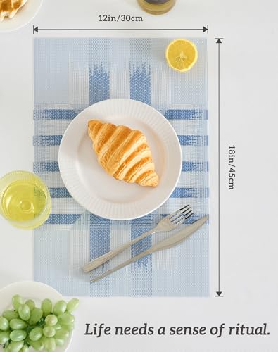 Geometric Print Blue Placemats Set of 12 (2.5 Count)