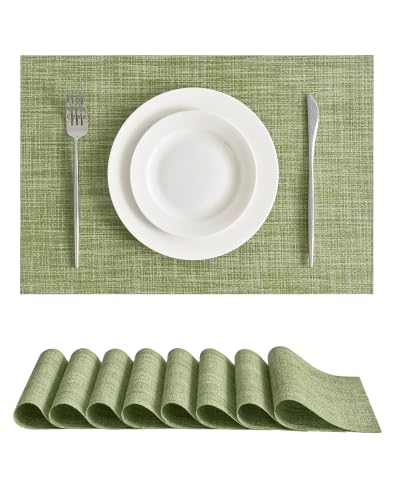 Bean Green Woven Placemats Set of 8 (8 Count)