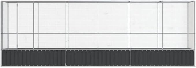 Steel Aviary with Extension, Large Bird Cage with Lockable Door, Aviary Spacious and Versatile Cage Ideal for Parakeets, Parrots, Lovebirds, Cockatiels, Pigeons, 246.7"x42.1"x83.5",-277