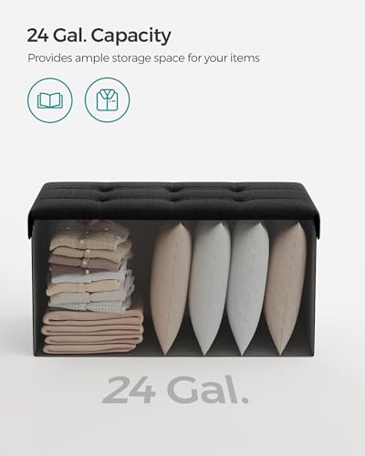 30 Inches Folding Storage Ottoman Bench