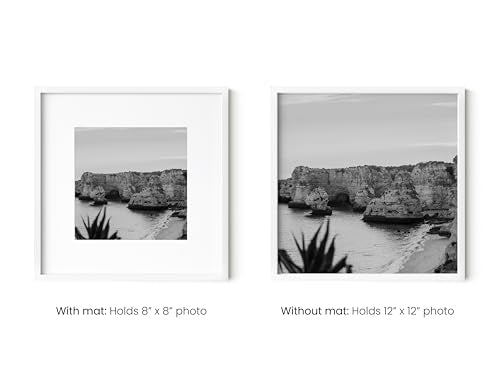 12x12 White Metal Frame Matted to 8x8