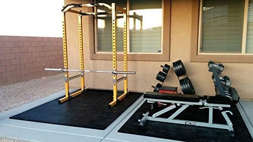 American Floor Mats Heavy Duty Stall Tiles - Stable/Horse Tiles - Thick, Durable Rubber Flooring Solid Black 8' x 8' Set 1/2" Thick (16 Tiles Total)