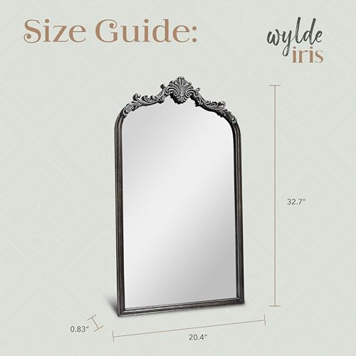 English Estate Carved Arch Wood Wall Mirror