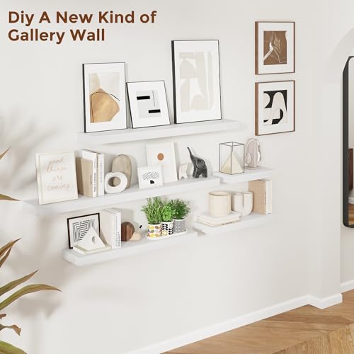 36 Inch Floating Shelves for Wall 8 Inch Deep White Shelves Set of 2 (2 Count)