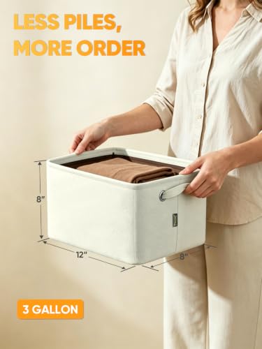 3 Pack Fabric Closet Storage Bins for Shelves (3 Count)