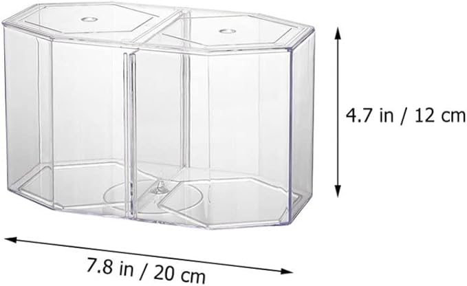 Acrylic Fish Tank Isolation Box with Two Compartments for Betta and Small Tropical Fish Clear Octagonal Breeding Tank Suitable for Home Aquarium