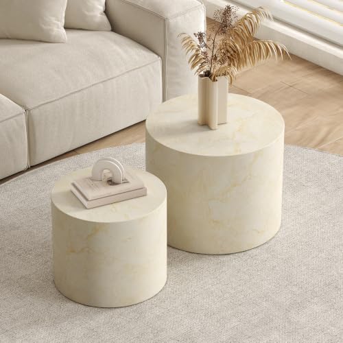 Nesting Round Coffee Table Set of 2 (2 Count)