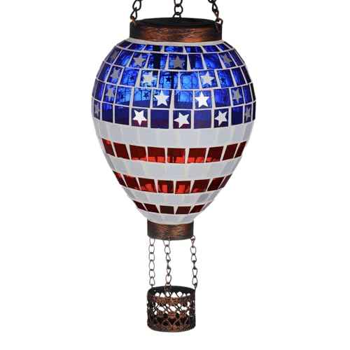 American Flag Hot Air Balloon Solar Lantern