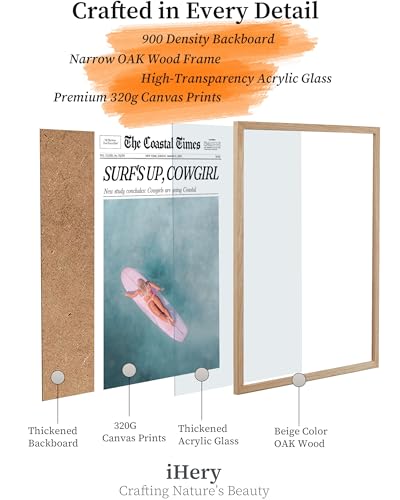 16x20in Surf’s Up Cowgirl Framed Newspaper Wall Art