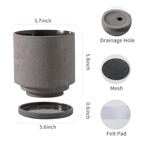 Ceramic Plant Pot with Resin Figure for Idoor Plants