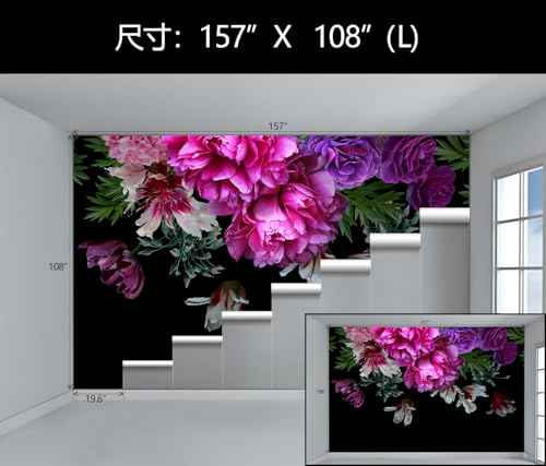 Purple Floral Peony Wallpaper Mural Peel and Stick for Bedroom