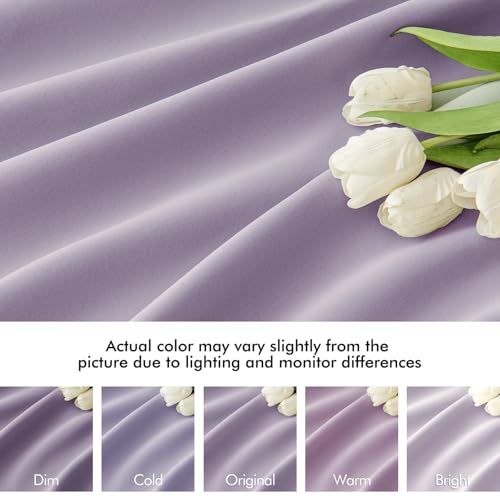 Lilac Back Tab Blackout Curtains 52x96 Inch Long 2 Panels Set (2 Count)