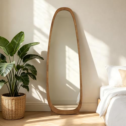 22x65 Inch Irregular Full Length Mirror with Stand
