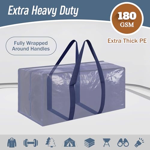 6 Pack Extra Heavy Duty Large Moving Bags with Strong Zipper (6 Count)