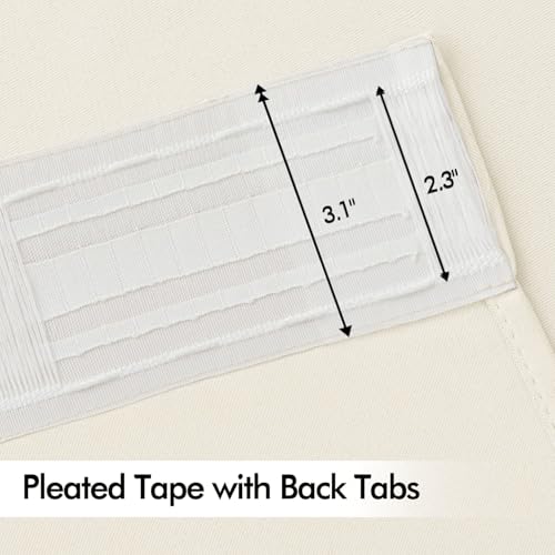 Birch Back Tab Blackout Curtains 52x96 Inch Long 2 Panels Set (2 Count)