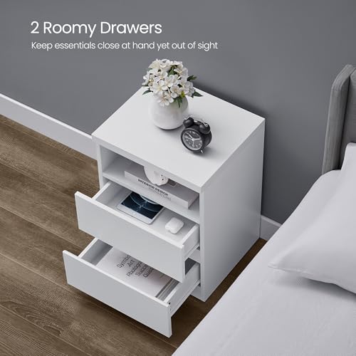 Set of 2 Nightstands with Adjustable LED Lights (2 Count)