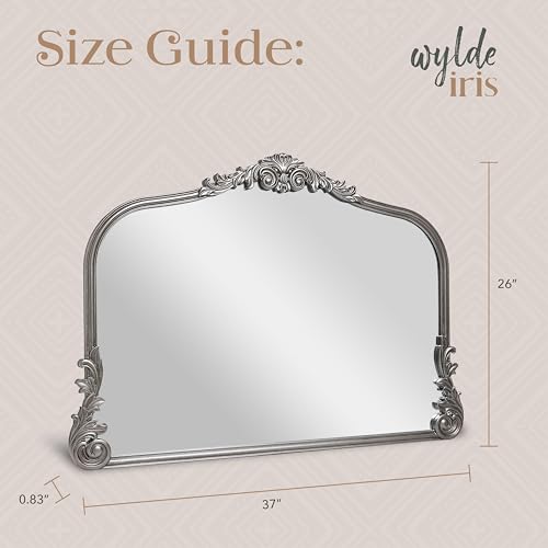 English Estate Carved Arch Wood Wall Mirror