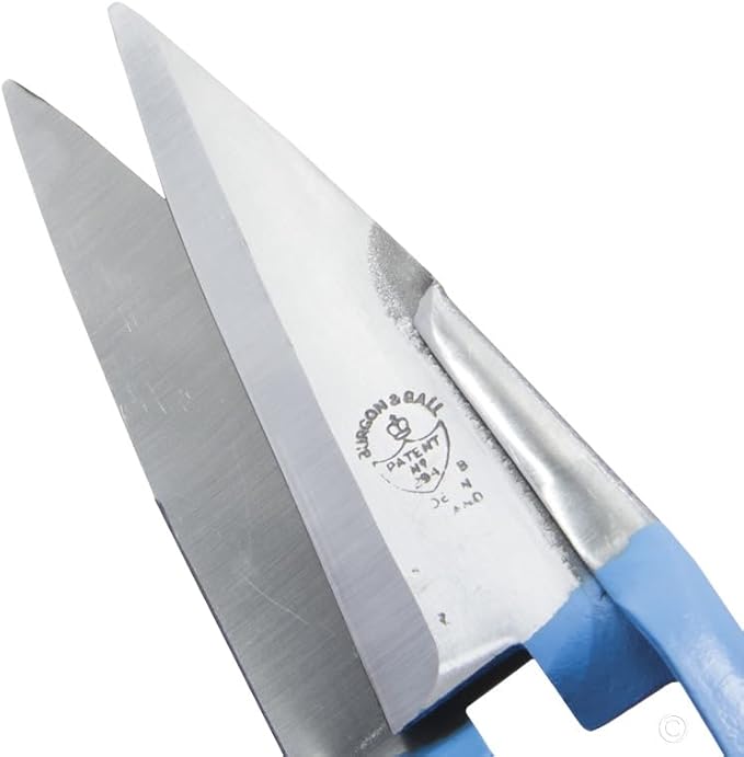 Bent Hand Shear for Wool Sheep & Livestock - 5.5" Blade - Blue