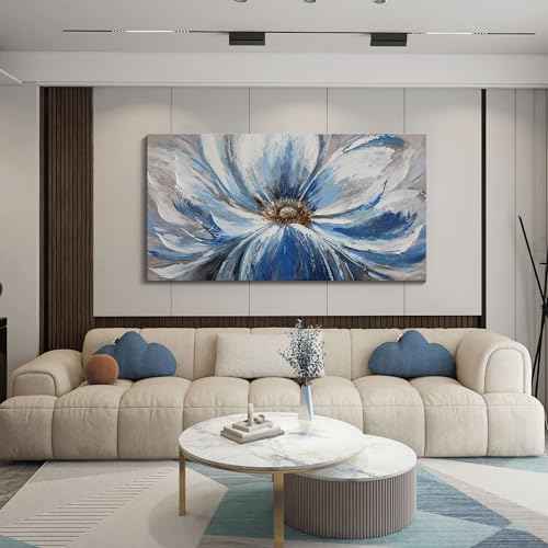 Large Blue Wall Art Framed