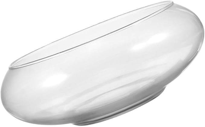 Milisten Glass Vase Bowl, Wide Mouth Flower Vase Round Terrarium Glass Hydroponic Planter Floral Container Clear Fish Bowl Succulents Pot Table Centerpiece 18cm