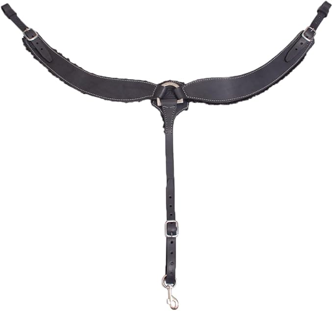 Western Horse Breast Collar - Hand-Tooled Leather Tack for Barrel Racing, Roping & Trail Riding - Durable Adjustable Fit - Rodeo & Show-Quality Equestrian Gear