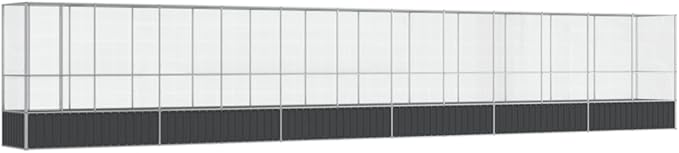 Steel Aviary with Extension, Large Bird Cage with Lockable Door, Aviary Spacious and Versatile Cage Ideal for Parakeets, Parrots, Lovebirds, Cockatiels, Pigeons, 492.3"x42.1"x83.5",-280