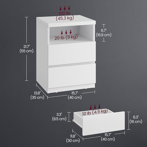 Set of 2 Nightstands with Adjustable LED Lights (2 Count)