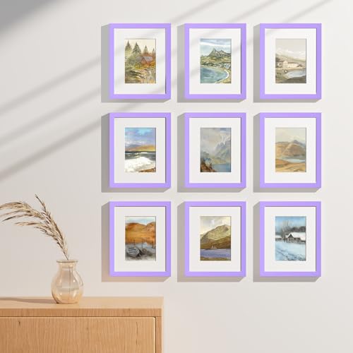 8x10 Picture Frames Set of 9 for Wall or Tabletop Display (9 Count)