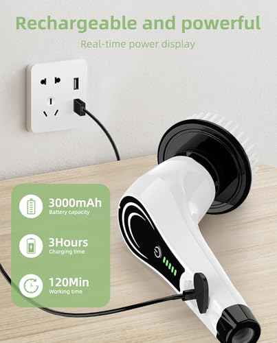 8 Head Cordless Electric Spin Scrubber