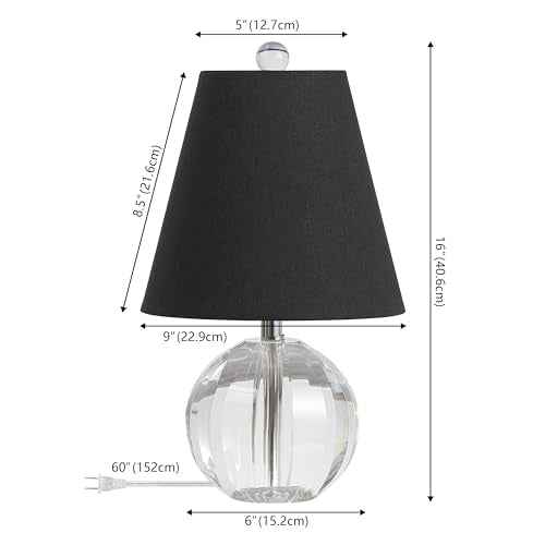 Goddard 16" Crystal Ball Orb Metal LED Table Lamp