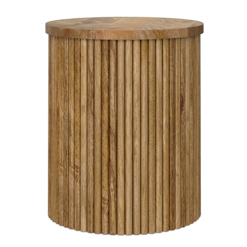 Draper 22" Wide Solid Wood Rectangular End Table in Auburn Brown