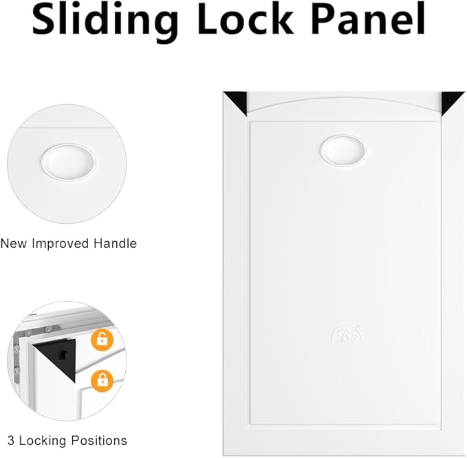 [MAVRICPOWER] Aluminum Medium Dog Door for Door, Doggy Door with 2 Sliding Lock Panels, Doggie Door for Medium Dogs Up to 30 lbs