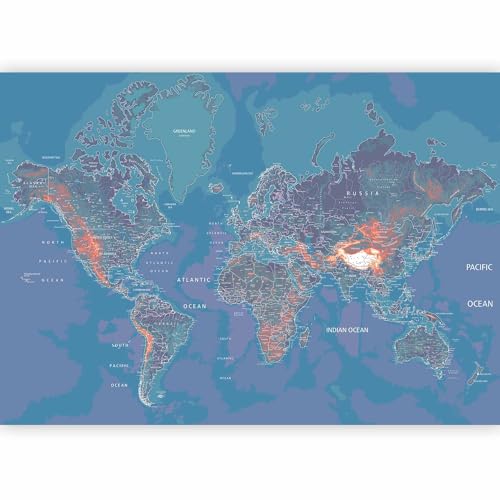 Wall Mural World Map 177x124 in (152.63 Sq Ft)