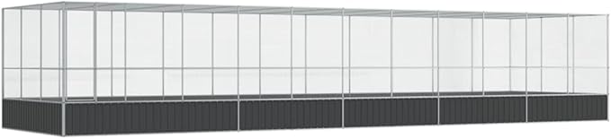 Steel Aviary with Extension, Large Flight King Bird Cage for Cockatiels African Grey Quaker Amazon Sun Parakeets Green Cheek Conures Pigeons Parrot Bird Cage, 448.4"x120.9"x83.5",-118