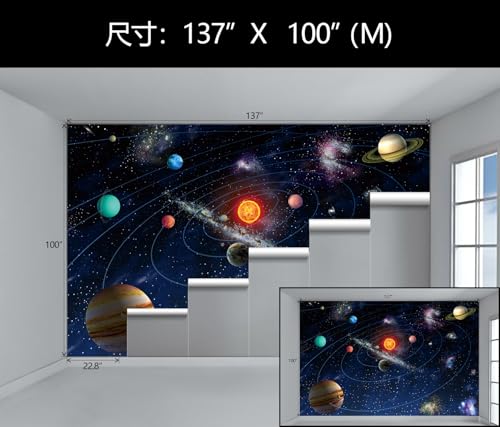 Galaxy Planet Kids Wallpape Mural Peel and Stick for Nursery Ceiling