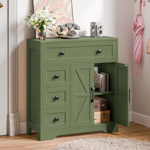 Farmhouse Storage Cabinet with 2 Doors and 4 Drawers
