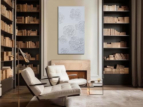 Flower Canvas Wall Art Hand Painted Framed Living Room Bedroom Decor