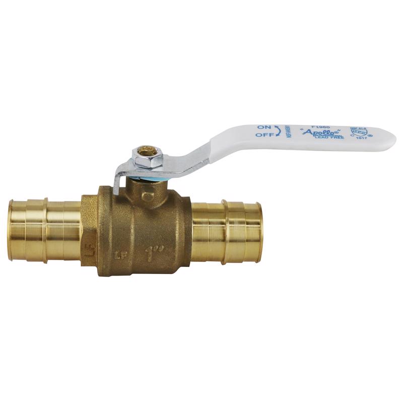 Apollo Expansion PEX A 1 in. Brass Expansion Pex Ball Valve Full Port Quarter-Turn Lever For Potable EPXV1