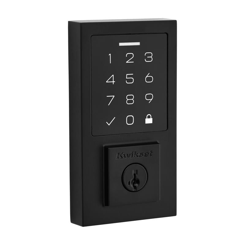 Kwikset 270 SmartCode Matte Black Metal Electronic Touch Pad Deadbolt 992700-005