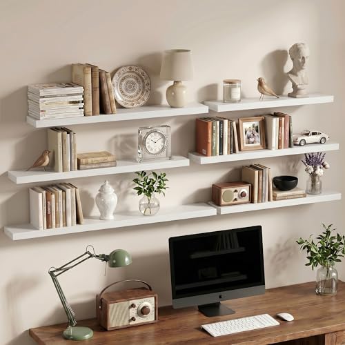 16 Inch Floating Shelves Wall Mounted for Display (2 Count)