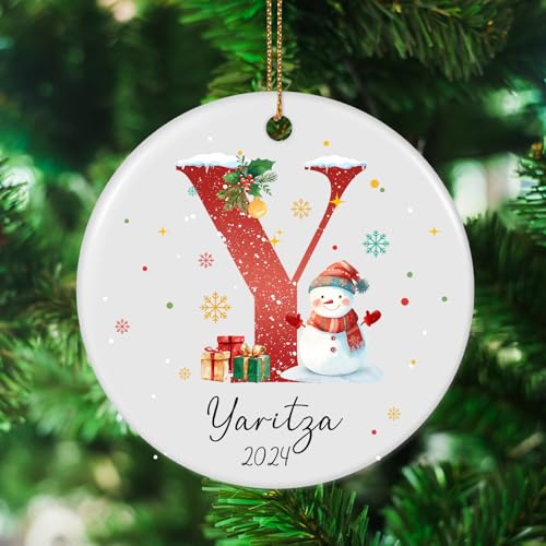 Personalized Christmas Ornaments with Initial Name