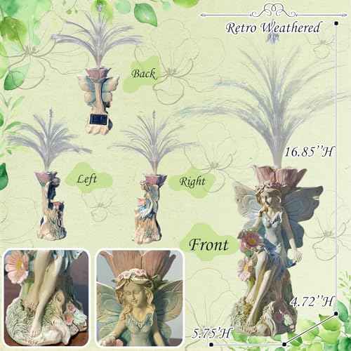 Fairy Garden Decor Statue Solar Fairy Garden Statues With Fiber Optic Light