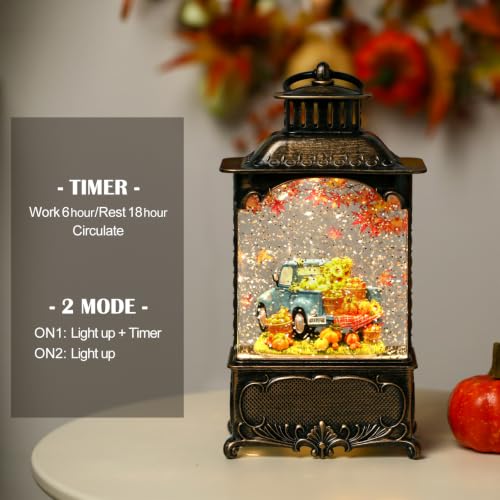 Fall Snow Globe Lantern Pumpkin Truck Fall Decorations for Home