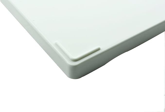 OMEM Reptile Bowl Large Food and Water Dish Enough Space Also Fit for Bath Simulated Wood Grain Surface (M, White)