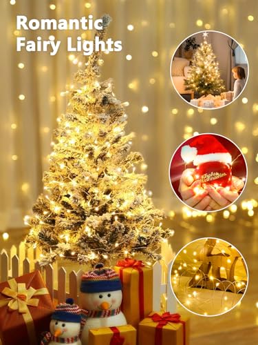 Fairy Lights Battery Operated 120 LED 40FT Remote String Lights Warm White