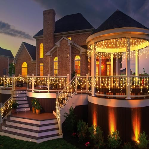 16.5FT 200 LED Icicle Lights for Outside