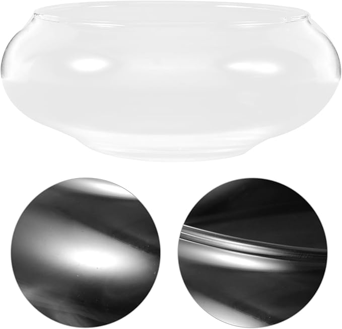 Fish Bowl Glass, Round Glass Vase, Clear Lotus Bowl, Aquatic Plant Pot for Centerpieces, Home Decor, Weddings Events Arrangements, 4'' Open Mouth, 2.3" Height x 5.9" Width