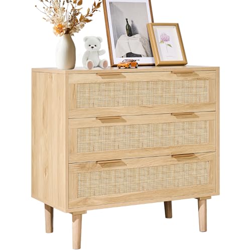 3 Drawer Rattan Dresser